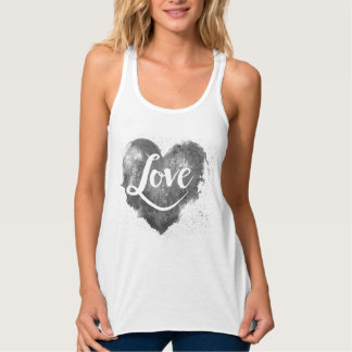 Vattenfärg Heart med Kärlek Linne Med Racerback