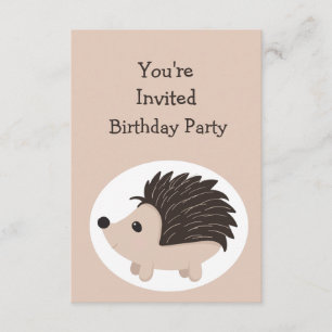 Vattenfärg Hedgehog Animal BIRTHDAY Roligt PARTY Inbjudningar