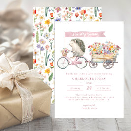 Vattenfärg Hedgehog Baby Shower Inbjudningar