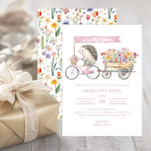 Vattenfärg Hedgehog Baby Shower Inbjudningar