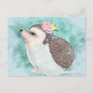 Vattenfärg Hedgehog Vykort