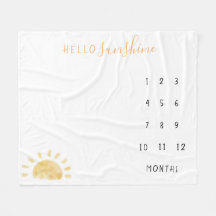 Vattenfärg "Hej Sunshine" Baby Milestone Ull