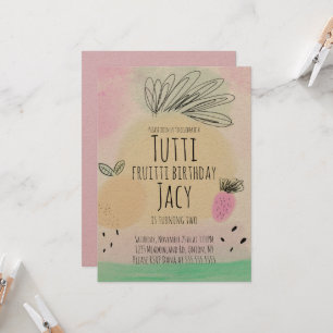 Vattenfärg hela födelsedagsfrukten Hand plockade P Kort