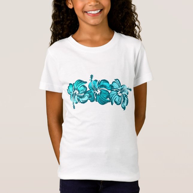 Vattenfärg Hibiscus Girls Tee (Framsida)