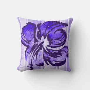 Vattenfärg Hibiscus Reversible Square Pillow Kudde