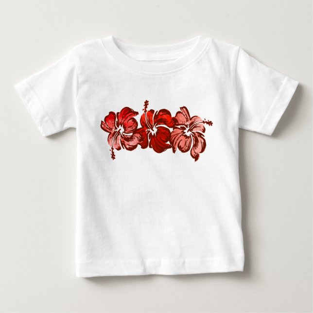 Vattenfärg Hibiscus Spädbarn Tee Shirt (Framsida)