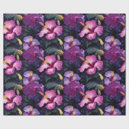 Vattenfärg Hibiscus Svällning Papper Presentpapper