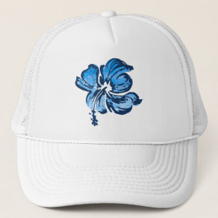 Vattenfärg Hibiscus Trucker Cap Keps