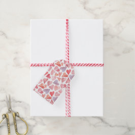 Vattenfärg hjärtan Alla hjärtans dag present tag Presentetikett