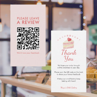 Vattenfärg Hjärtkaka Lämna en recension QR-kod Visitkort