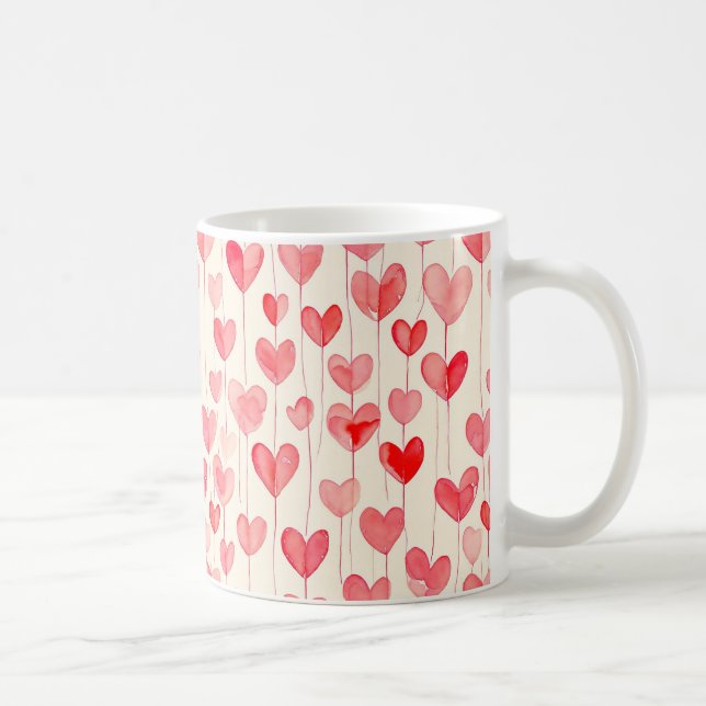 Vattenfärg Hjärtmönster  Kaffemugg (Höger)