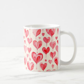 Vattenfärg Hjärtmönster Kollektion Kaffemugg