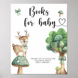 Vattenfärg hjort - bokar för baby poster