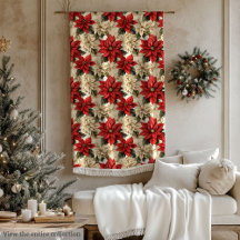 Vattenfärg Holiday Blanket Klassisk julblomning