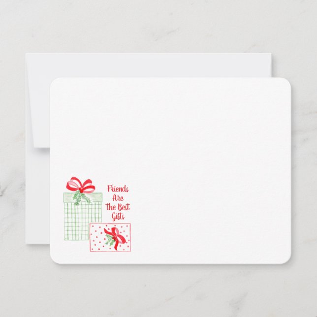 Vattenfärg Holiday Vänner är de bästa gåvorna Merr Anteckningskort (Framsida)