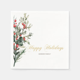 Vattenfärg Holly Bär Grönska Pappersservett