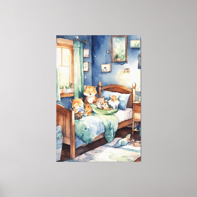 vattenfärg hos förmyndaraktiga kritikers daghemsru canvastryck (Framsida)