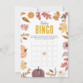 Vattenfärg Höst Baby Bingo, Baby Shower Aktivitet Anteckningskort
