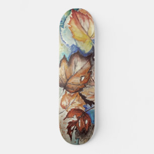 Vattenfärg - Höst löv - Mini Skateboard Bräda 18,5 Cm