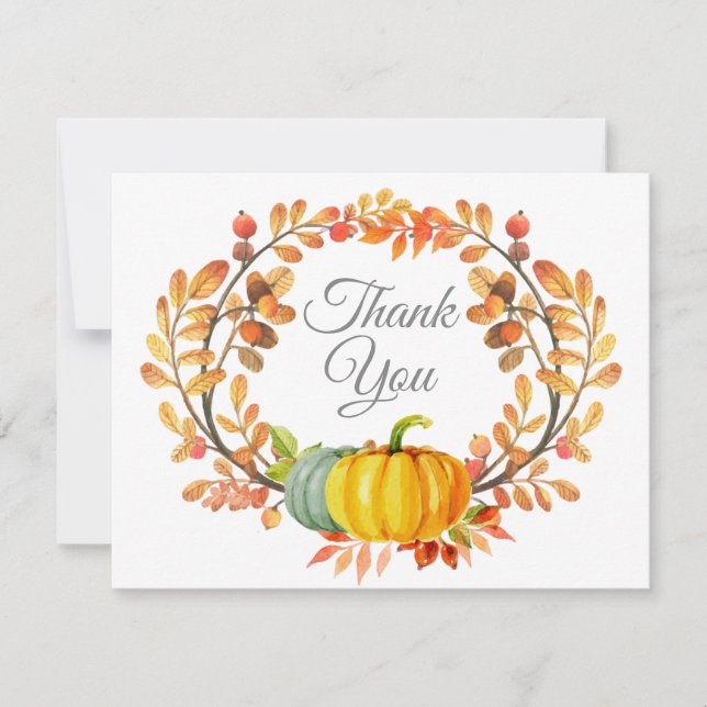 Vattenfärg Höst Pumpa Tack-kort Tack Kort (Framsida)