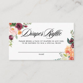 Vattenfärg Höstblommor Babykläder Förkläde Raffle Tilläggskort