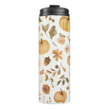Vattenfärg Höstskörd Sömlöst Mönster Tumbler