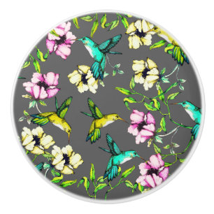 Vattenfärg Hummingbird & Flowers Knopp