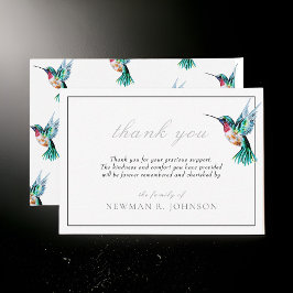 Vattenfärg Hummingbird Funeral Memorial Tack Anteckningskort