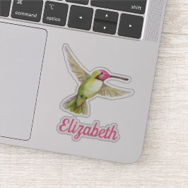 Vattenfärg Hummingbird med ditt namn Klistermärken