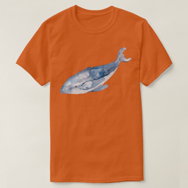 Vattenfärg Humpback Whale 2 T Shirt (Design framsida)