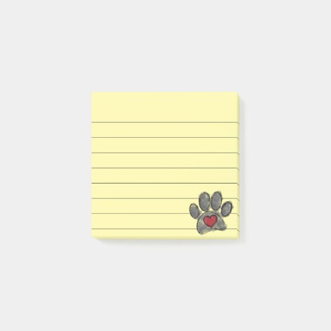 Vattenfärg Hund älskare Längd 3 x 3 Post-it Block (Framsida)