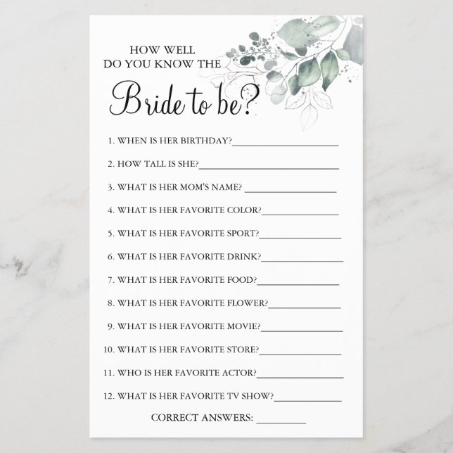 Vattenfärg Hur bra du känner till brickkort Flygblad (Framsidan)