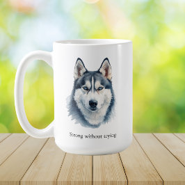 Vattenfärg Husky + Anpassad Citat Kaffemugg