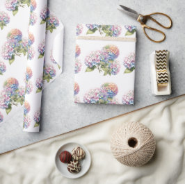 Vattenfärg Hydrangea Blommönster Presentpapper