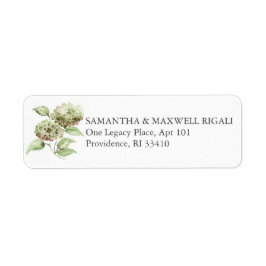 Vattenfärg Hydrangea Bröllopsreturadressetiketter Returadress Etikett