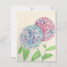Vattenfärg Hydrangea Notecard