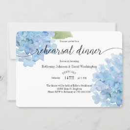 Vattenfärg Hydrangea Rehearsal Dinner Inbjudan