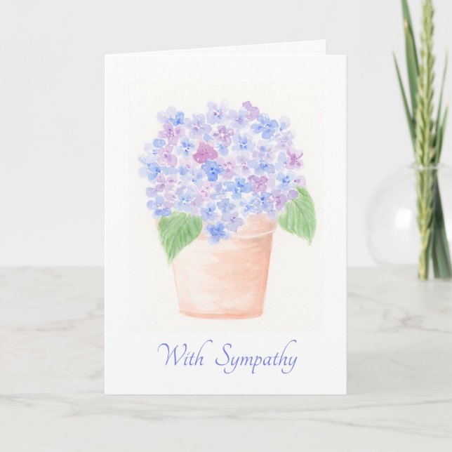 Vattenfärg Hydrangea Växt Blommig SYMPATI Kort (Framsida)