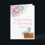Vattenfärg Hydrangeas Grattis på födelsedagen Sist Kort<br><div class="desc">Vattenfärg i Hydrangeas,  Ro,  GReenery med ett låda-innehav i Hydrangea i vas. Ni kan lätt ändra ordalydelsen!</div>
