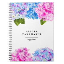 Vattenfärg Hydrangeus Flower| Lägg till ditt namn