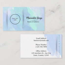 Vattenfärg i Blue Tones-minimalistisk Elegant Visitkort