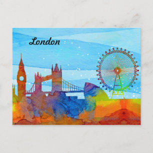 Vattenfärg i London Vykort