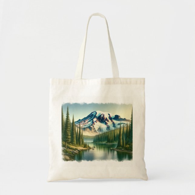 Vattenfärg i Rainier National Park Tygkasse (Framsidan)