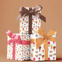 Vattenfärg Ice Cream & Popsicles Popcorn Presentpapper