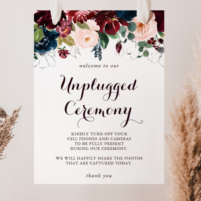 Vattenfärg Illustrated Fall Unplugged Ceremony Poster (Skapare uppladdad)
