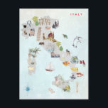 Vattenfärg Illustrated Karta i Italien Art Vykort<br><div class="desc">En perfekt biet av konst för alla som kärlek Italien. Lägg till anpassningsbarnas ordalydelse i den här designen genom att använda rutorna "Redigera den här designmallen" på objektets höger eller klicka på den blå "Anpassa den" om du vill ordna texten, ändra typsnitt och färg och även lägga till ytterligare information...</div>