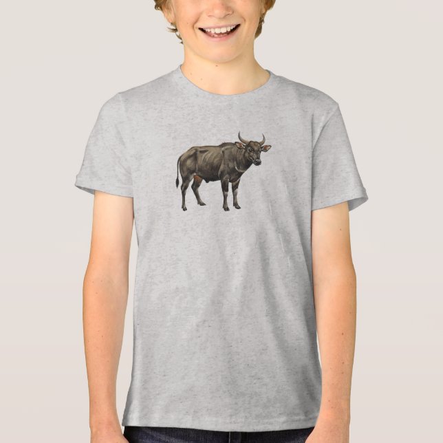 Vattenfärg Illustration av Vattenbuffel T Shirt (Framsida)