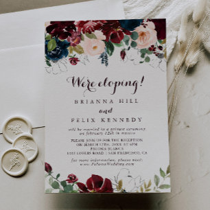 Vattenfärg Illustration Fall Elopement Reception Inbjudningar