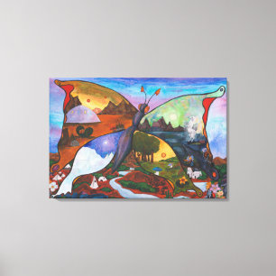 Vattenfärg Illustration Fantasy Fascining World Canvastryck