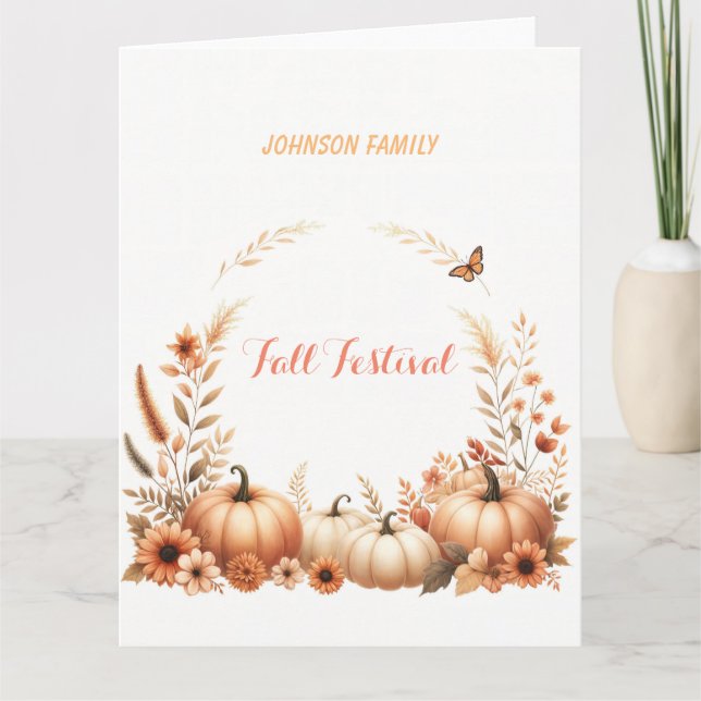 Vattenfärg illustration Höstfest Kort (Framsida)